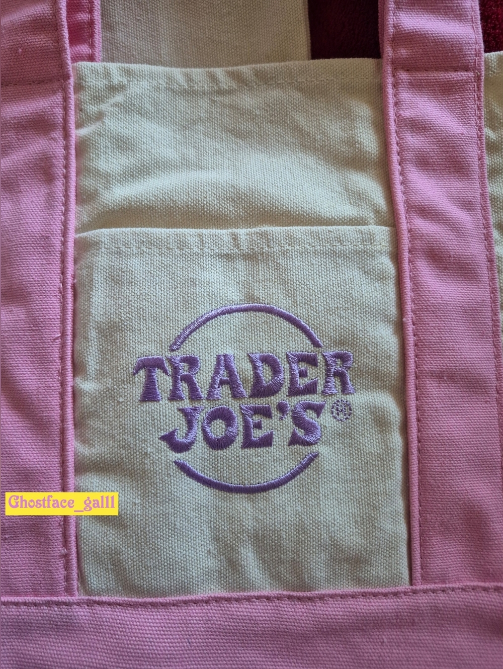 Trader Joe's Pink Mini and Large Lavender Canvas Tote Duo : 2026 Spring Edition - Picture 4 of 4